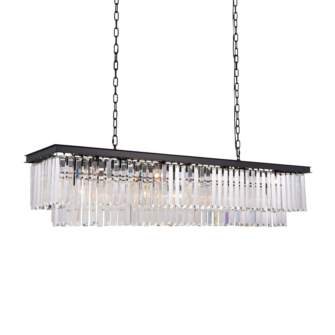 Подвесная люстра Delight Collection 1920s Odeon KR0387P-12C/P black/frost Подвесная люстра Delight Collection 1920s Odeon KR0387P-12C/P black/frost