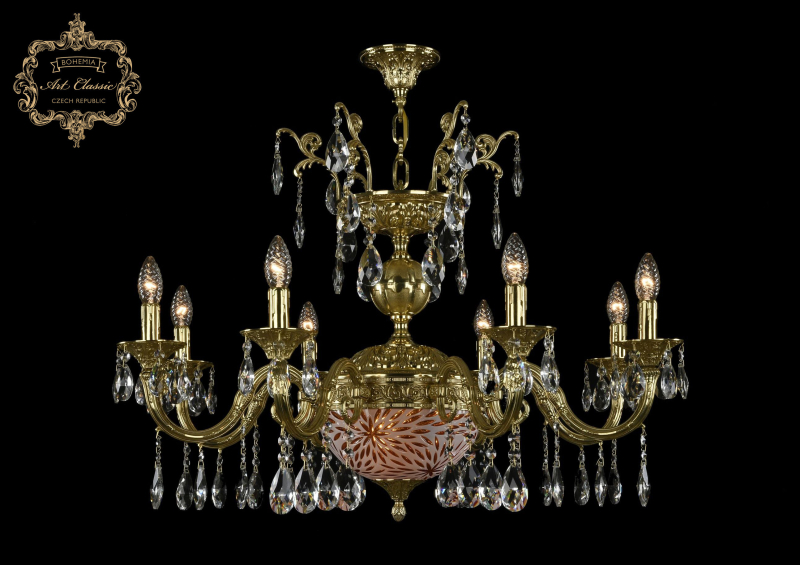 Подвесная люстра Art Classic 31.29.8.CK250SP.250GL.G.Sp.Amber.White.1A