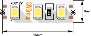 Светодиодная лента SWG Standard 12В 2835 9,6Вт/м 3000-3500K 5м IP66 SWG2120-12-9.6-WW-66-M 019159 Светодиодная лента SWG Standard 12В 2835 9,6Вт/м 3000-3500K 5м IP66 SWG2120-12-9.6-WW-66-M 019159