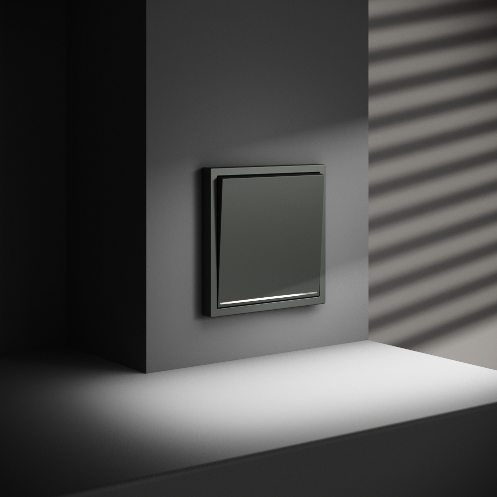 Выключатель одноклавишный с подсветкой Voltum S70 VLS010206 (титан)