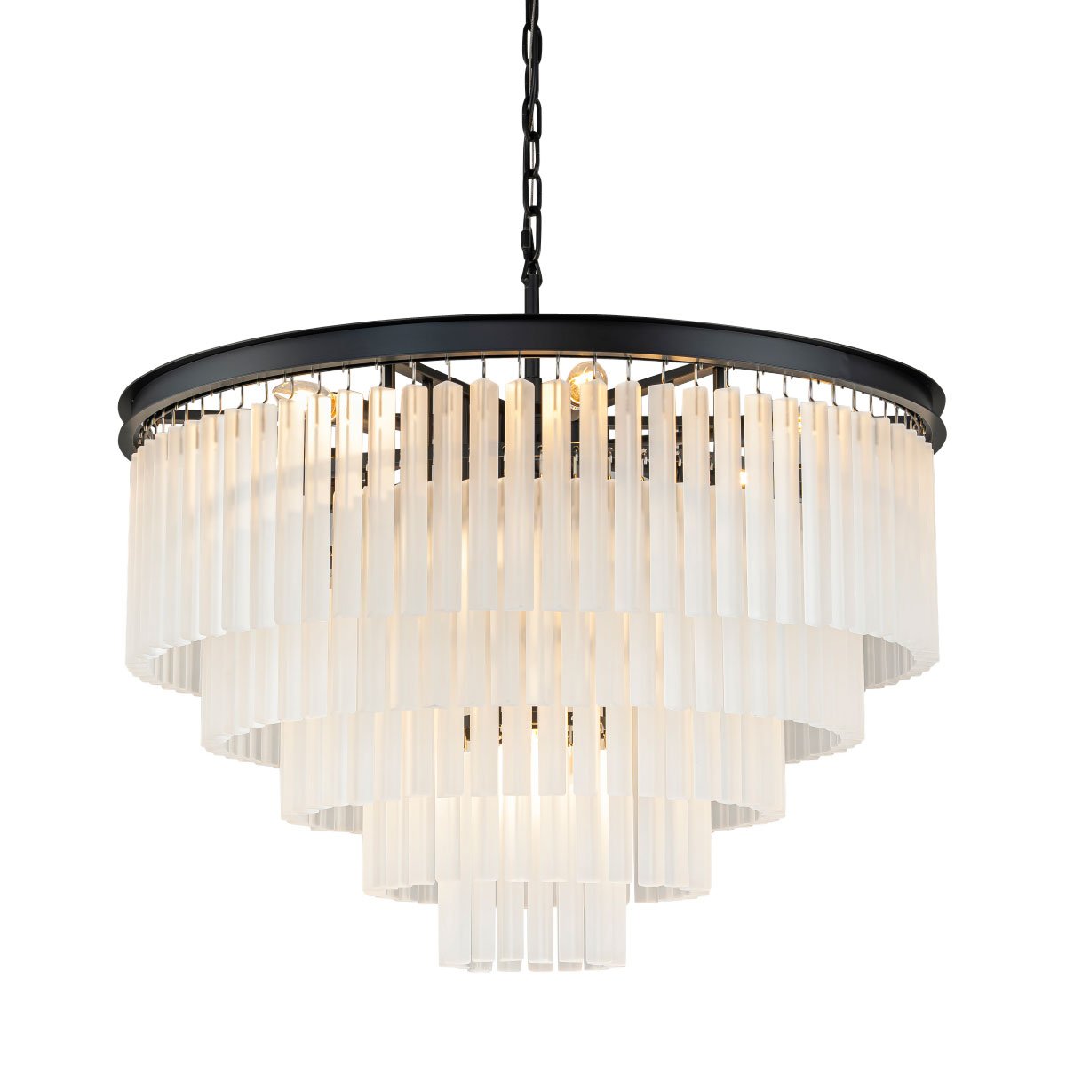 Подвесная люстра Delight Collection 1920s Odeon KR0387P-10A black/frost Подвесная люстра Delight Collection 1920s Odeon KR0387P-10A black/frost