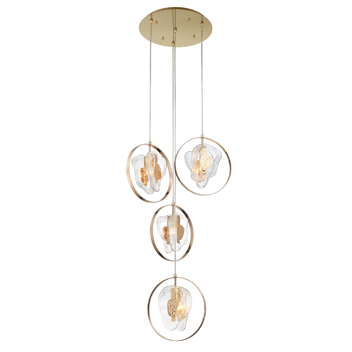 Подвесной светильник Delight Collection Cowley P60669-4 gold/clear Подвесной светильник Delight Collection Cowley P60669-4 gold/clear