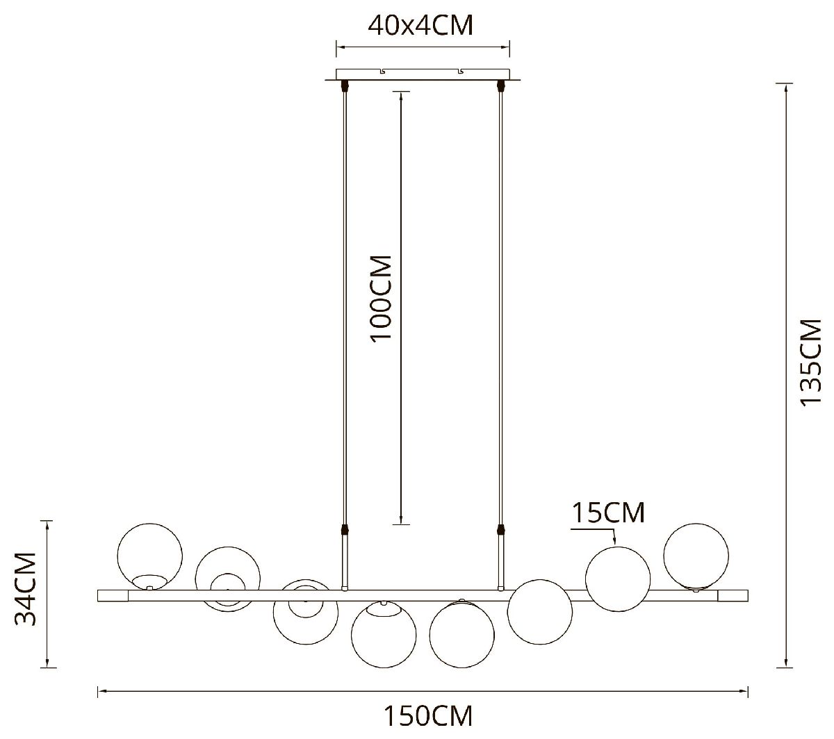 Подвесная люстра Arte Lamp Alcor A2224SP-8BK