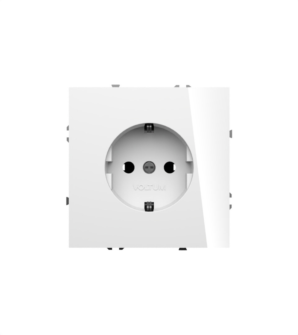 Розетка со шторками Voltum S70 VLS040201 (белый глянцевый)