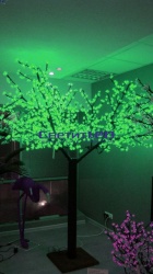 Дерево светодиодное "Вишня" Зеленое, 2,5х2м, 1728LED, 143W