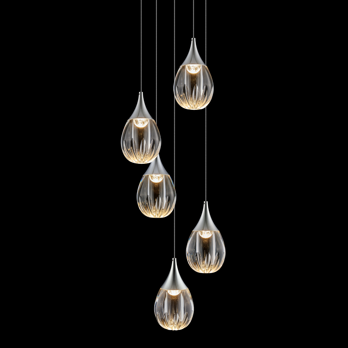 Каскадная люстра Delight Collection Stilla MD24001004-5A chrome/clear