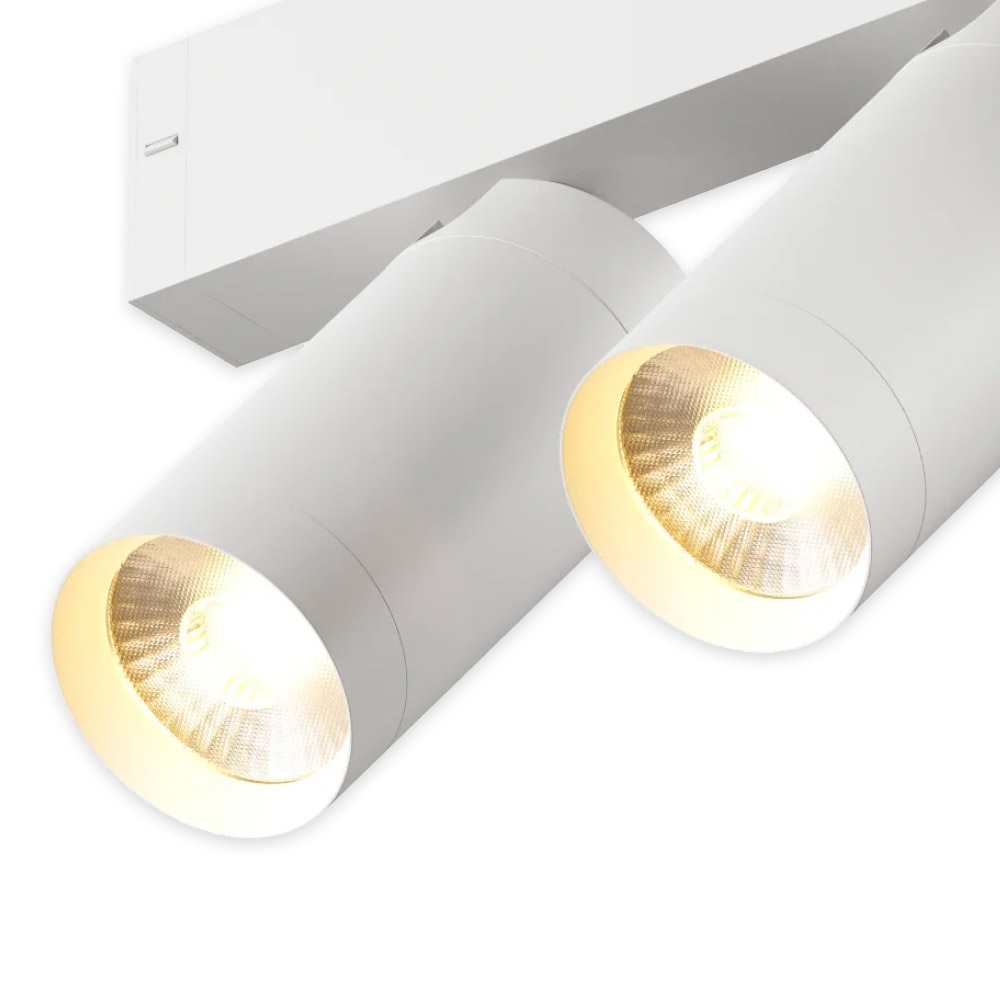 Трековый однофазный светильник AM Group Plain Opal AM590 2X10W 3000K WH