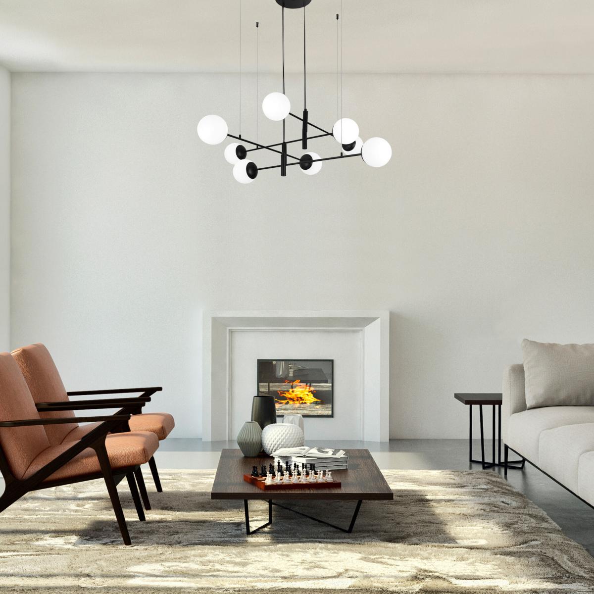 Подвесная люстра Eurosvet Planet 70146/8 черный Smart a062031