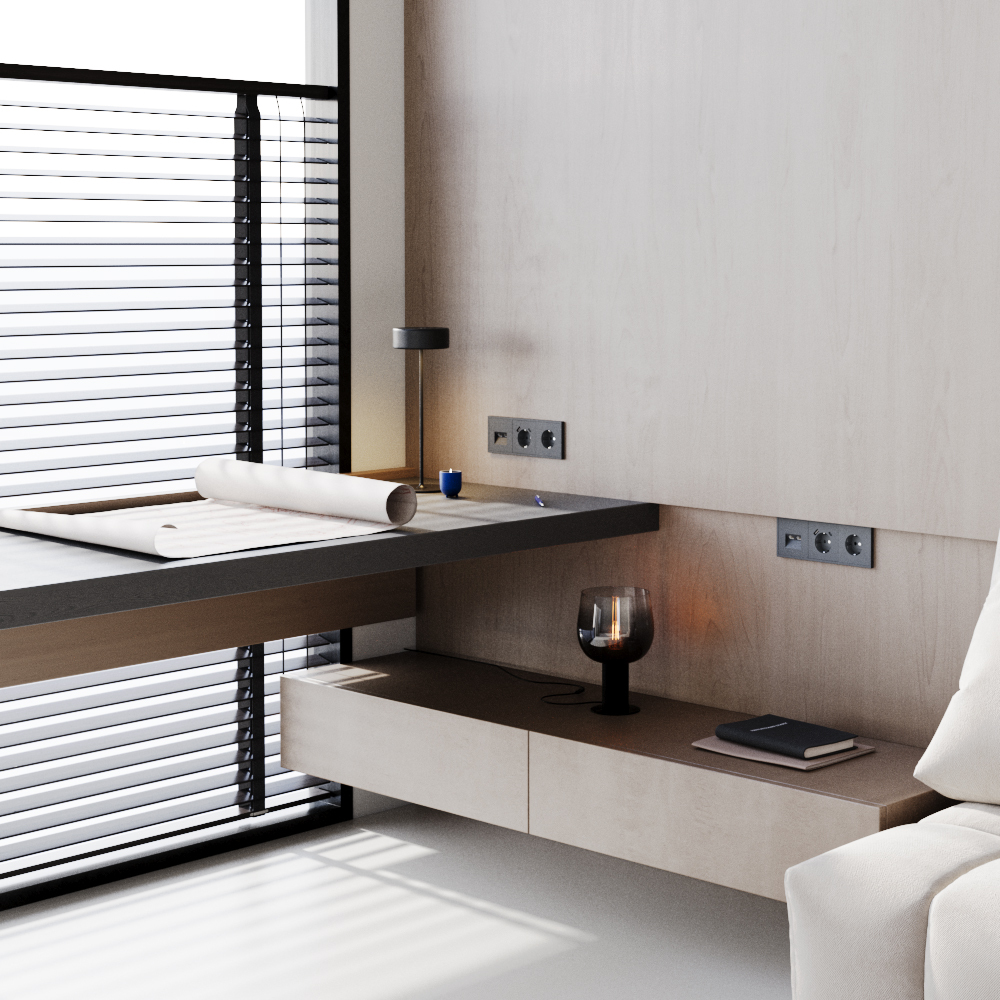 Розетка с USB, A+C Voltum S70 VLS040507 (графит)