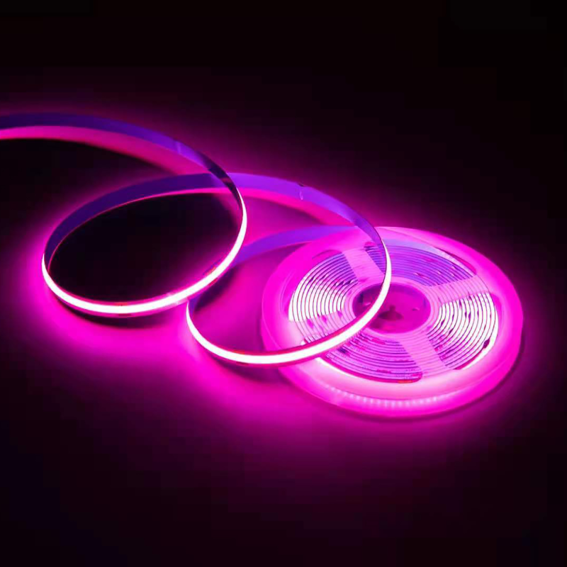 Светодиодная лента Apeyron 24В 14Вт/м COB, 512д/м IP20 5м розовая 00-364 Светодиодная лента Apeyron 24В 14Вт/м COB, 512д/м IP20 5м розовая 00-364