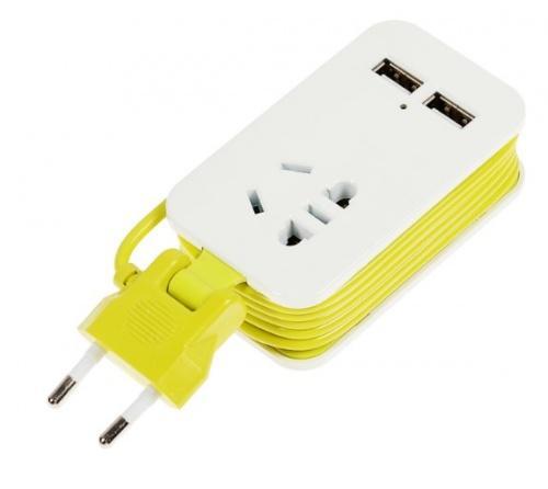 Удлинитель (UL-00003429) Uniel 1гн х 1,5м б/з Travel S-CT1-1,5U White/Green