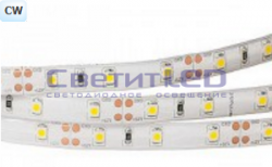 Лента LED, IP65, 12V, SMD3528, 4.8W/м, 60LED/м, белый холодный