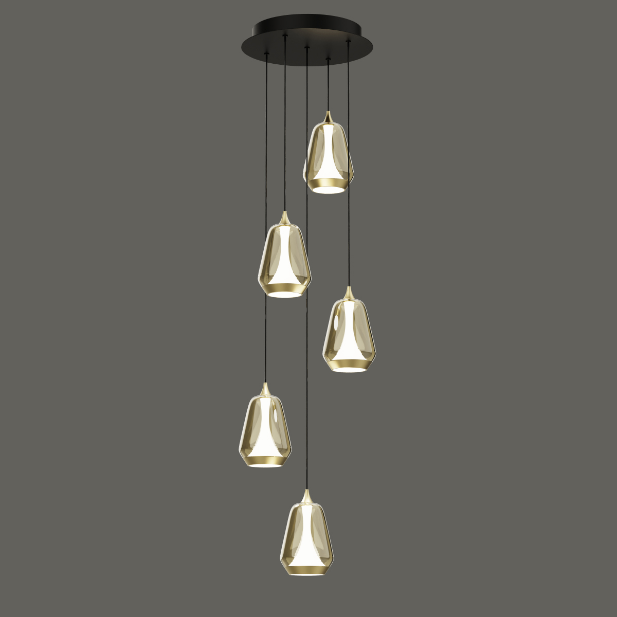 Каскадная люстра Delight Collection MD24001011-5A brass/champagne