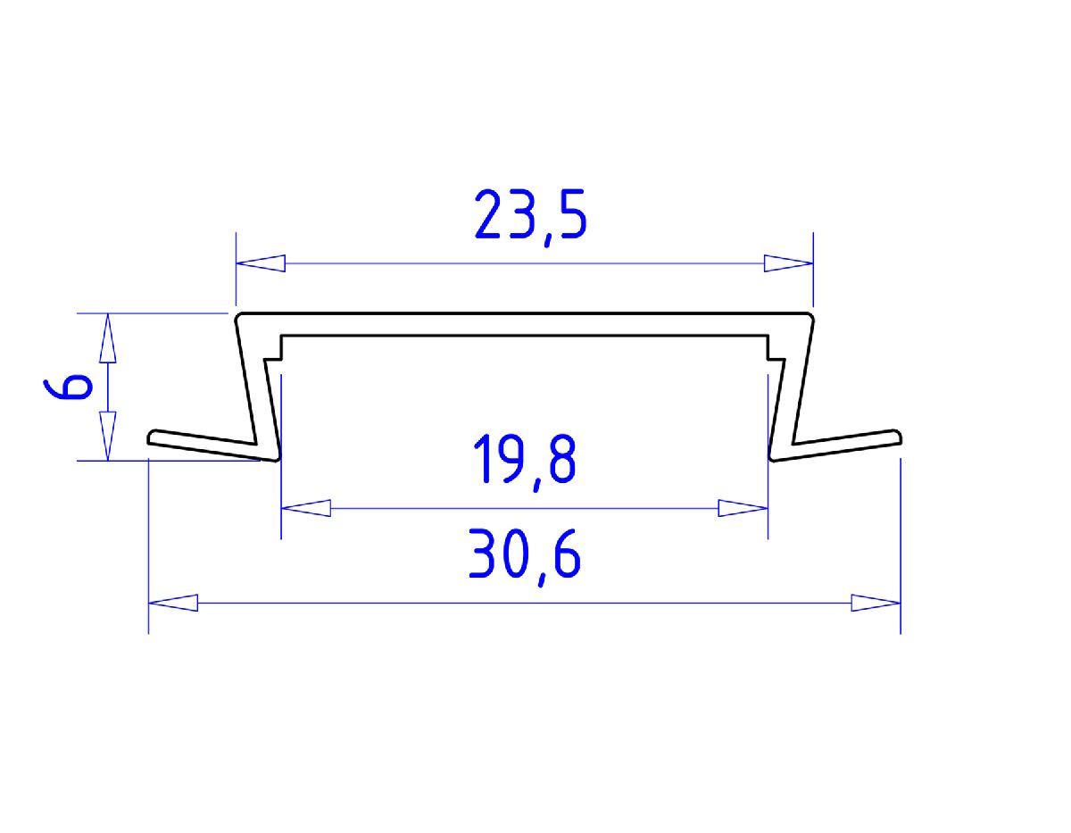 Алюминиевый встраиваемый профиль Ambrella Light Alum Profile GP1100AL