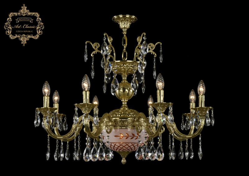 Подвесная люстра Art Classic 31.29.8.CK250SP.250GL.G.Sp.Amber.White.1B