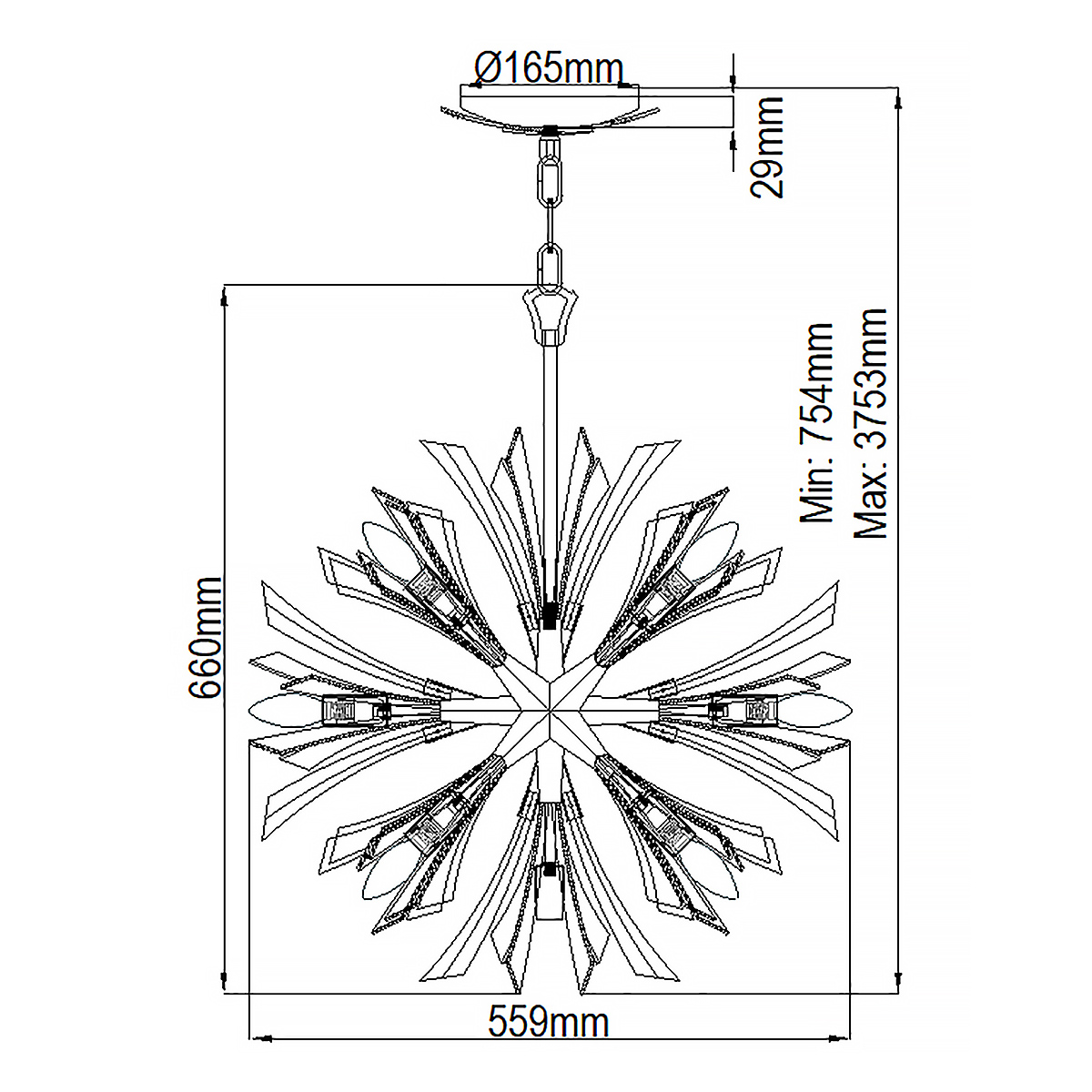 Подвесная люстра Hinkley Vida QN-VIDA-13P-S
