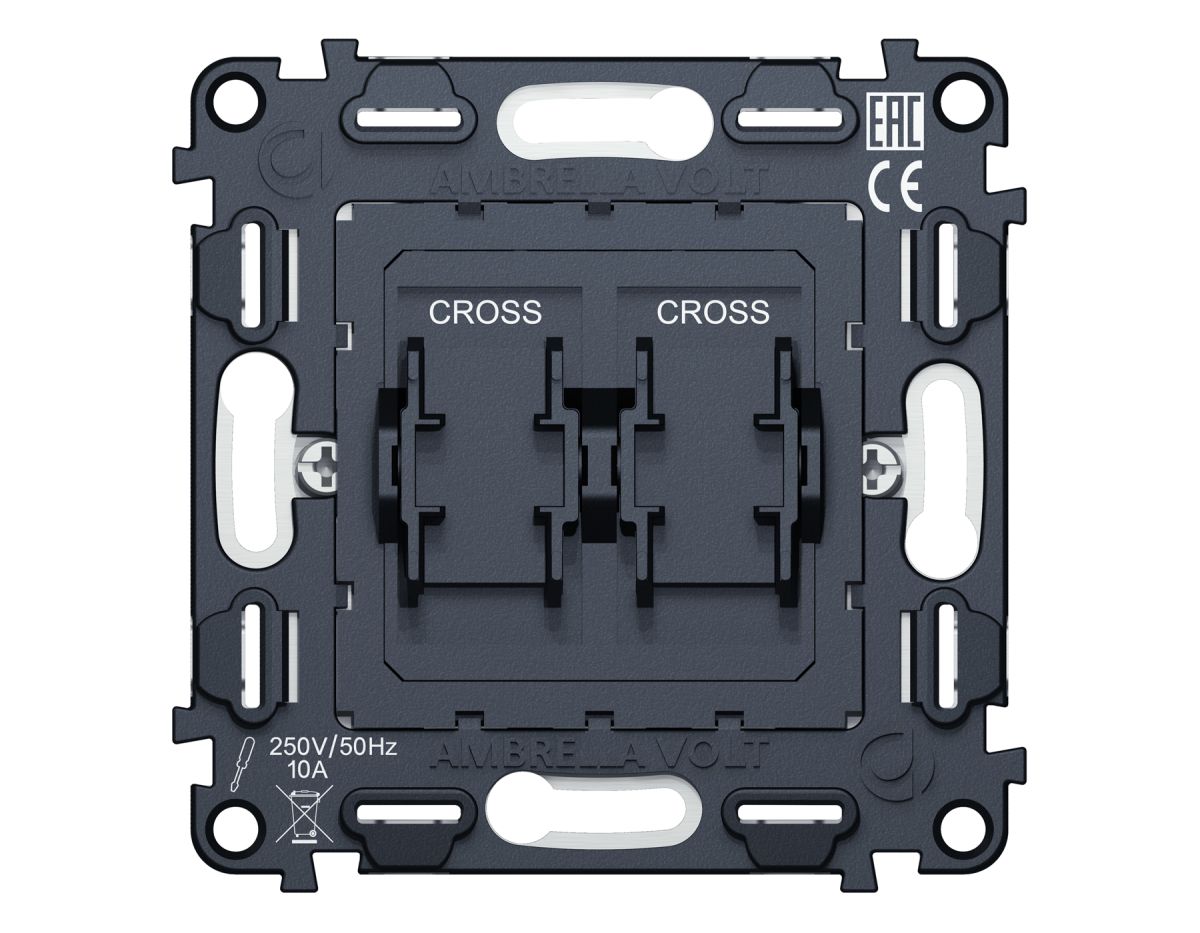 Механизм 2-клавишного перекрестного выключателя 10A-250V QUANT Ambrella Volt VM125