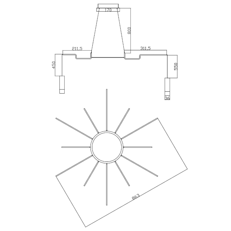 Подвесная люстра ImperiumLoft Wireflow 279381-22