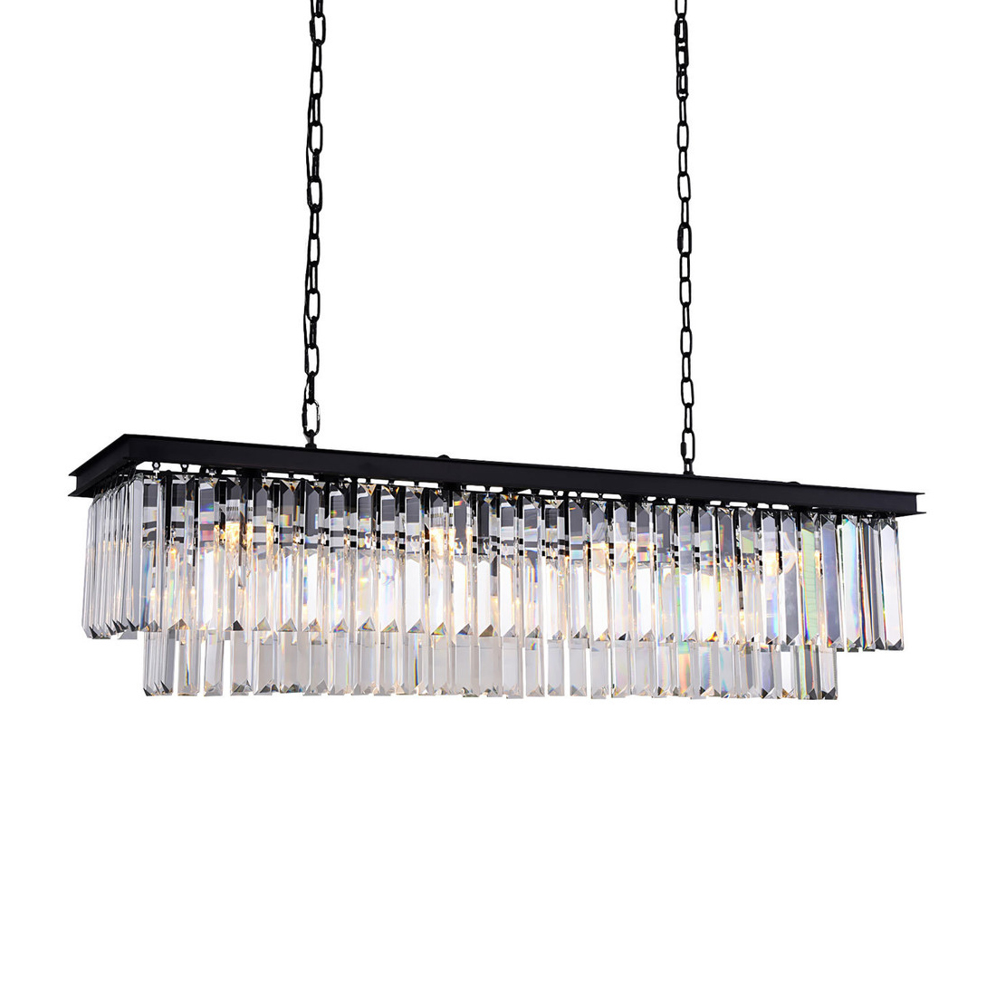 Подвесная люстра Delight Collection 1920s Odeon KR0387P-10C/P black/frost Подвесная люстра Delight Collection 1920s Odeon KR0387P-10C/P black/frost