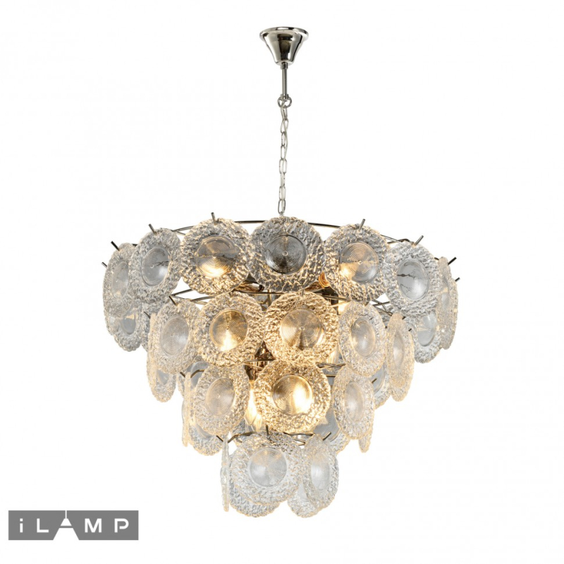 Подвесная люстра iLamp Rockfeller P2549-12 Nickel Подвесная люстра iLamp Rockfeller P2549-12 Nickel