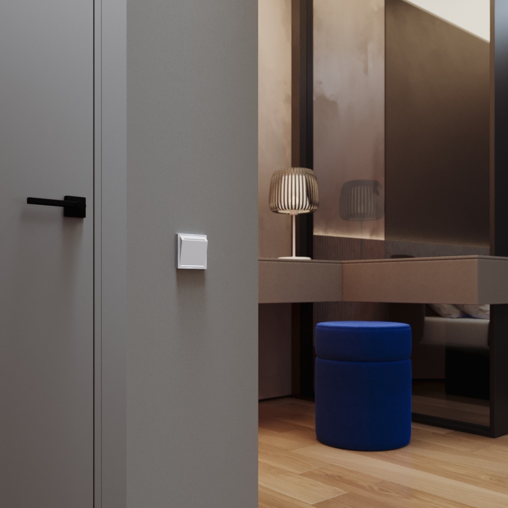 Выключатель встраиваемый Voltum S70 карточный 16А, (белый глянцевый) VLS010701