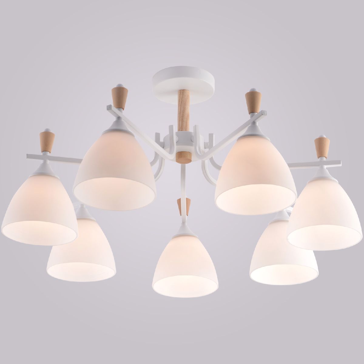 Люстра на штанге Reluce 01622-0.3-07 WH+WOOD