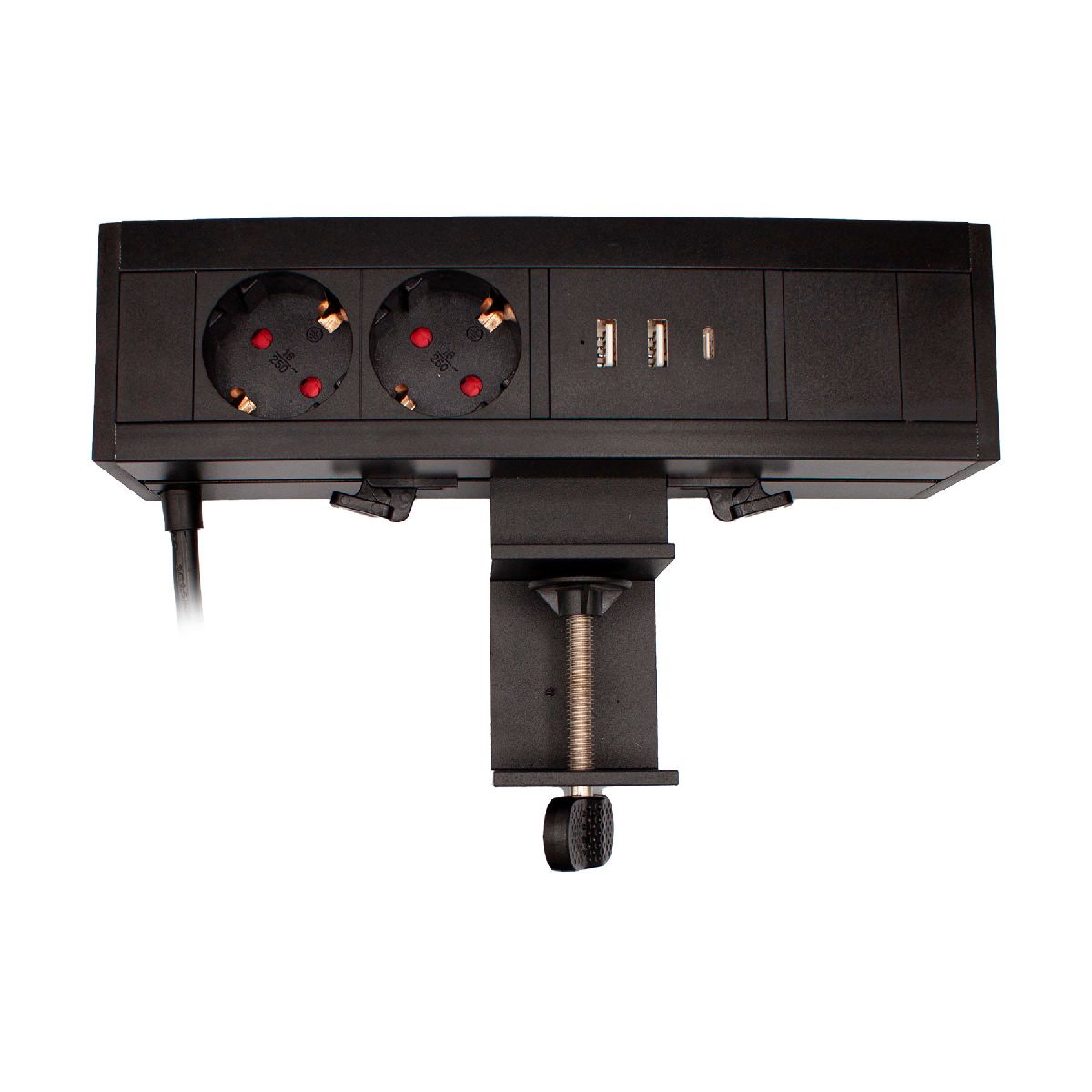 Блок розеток LE4 (2 секции 2 USB + 1 type-C беспроводная зарядка) Mebax 00-00002876