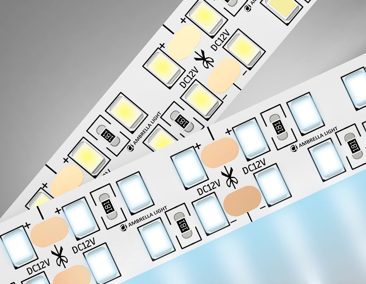 Светодиодная лента двухрядная Ambrella Light LED Strip 12В 2835 19,2Вт/м 6500K 5м IP20 GS1603 Светодиодная лента двухрядная Ambrella Light LED Strip 12В 2835 19,2Вт/м 6500K 5м IP20 GS1603