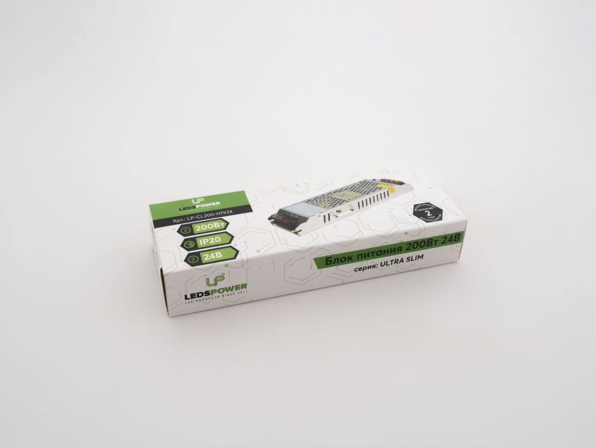 Блок питания LEDS POWER 200Вт 24В ULTRA SLIM 002699