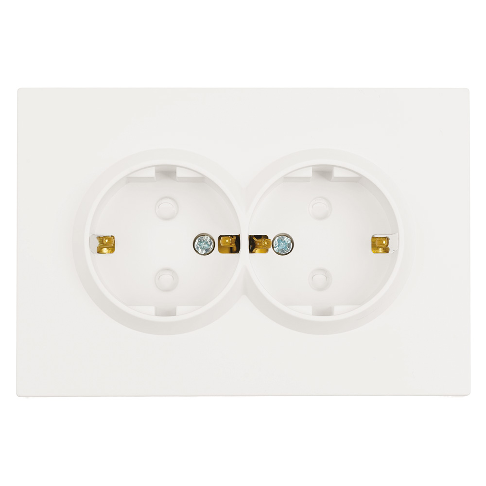 Розетка 2-местная СЗК Stekker 250В 16А Эмили RST16-5114-01ZK 50236