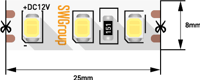 Светодиодная лента SWG SWG2120-12-9.6-WW-M 007262