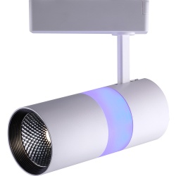 Светодиодный светильник трековый, 2-х проводной, 220V, 12W, 4000К, белый, с синей подсветкой