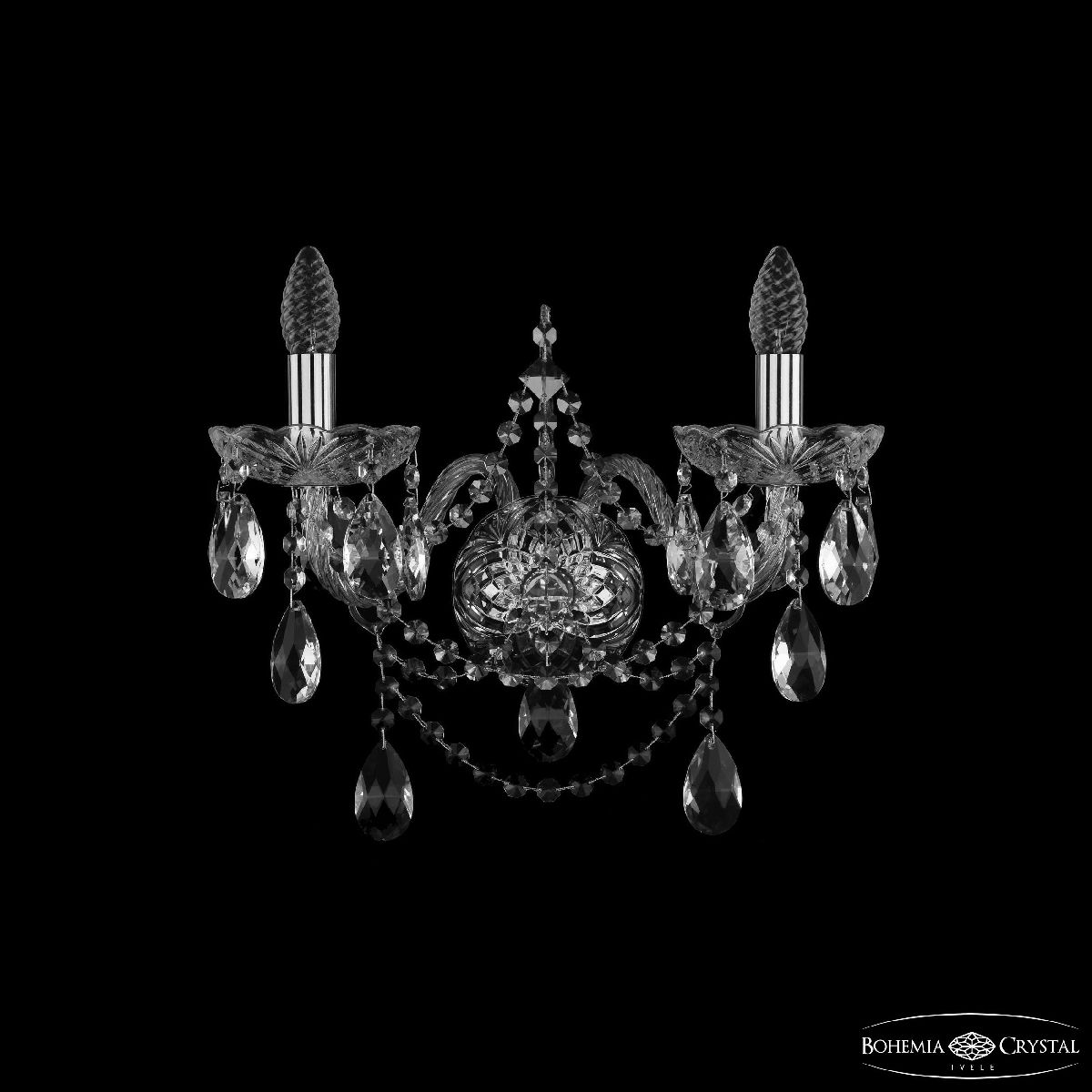 Бра Bohemia Ivele Crystal 1411B/2/195/XL Ni Бра Bohemia Ivele Crystal 1411B/2/195/XL Ni