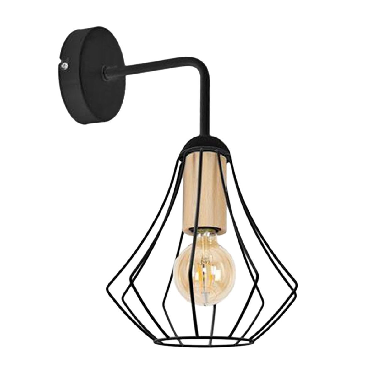 Бра IMEX MD.9051-1-W-BK+WOOD Бра IMEX MD.9051-1-W-BK+WOOD