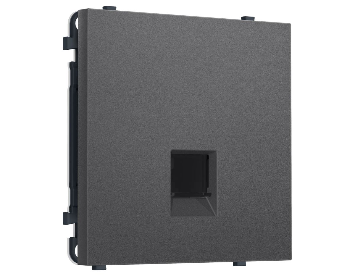 Комплект механизма компьютерной розетки SIGMA Антрацит серый RJ-45 Ambrella Volt MS662010 (SP6620, PR188)