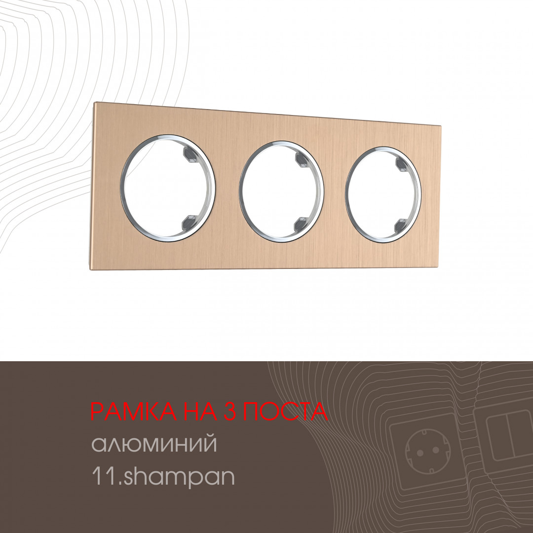 Рамка трехместная Arte Milano 502.11-3.shampan