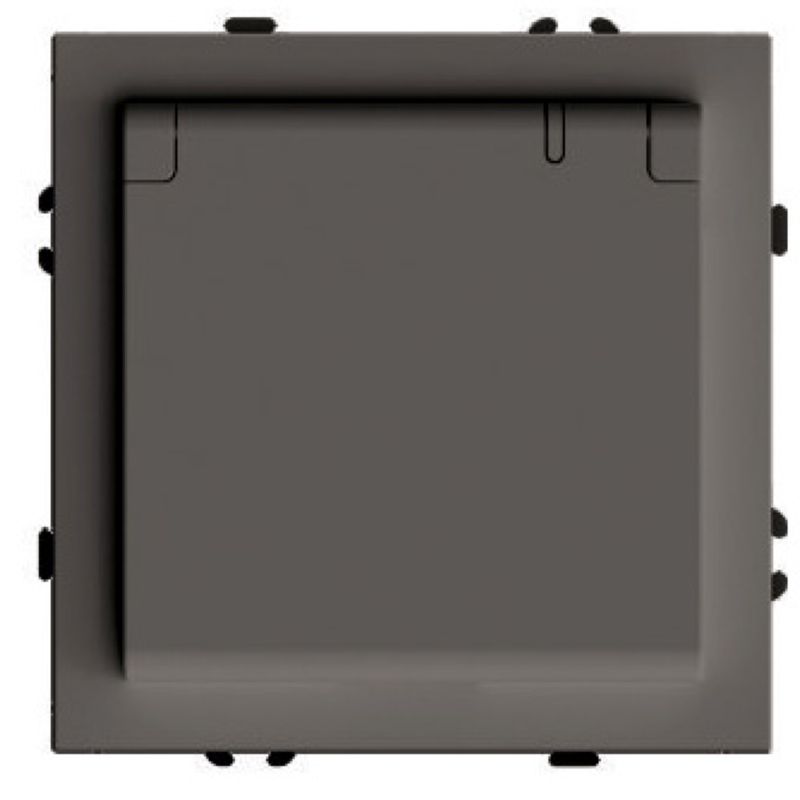 Розетка 1-местная с крышкой с защ. штор Stekker Эмили с/з 250В 16А RST16-5112-09 антрацит soft touch