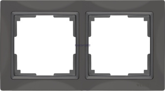 Рамка на 2 поста, серо-коричневый, пластик, Snabb Basic, WL03-Frame-02