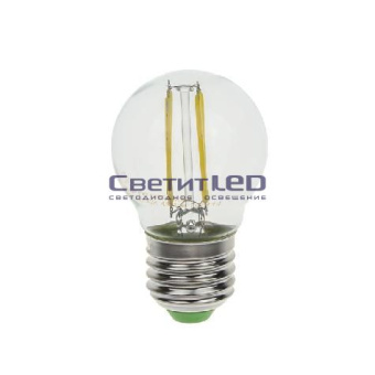 Лампа LED E27(шар), 6W, 220V, холодный 6500К, 450Lm, филаментная