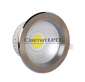 Светильник LED встраиваемый, круг, матовый хром, 10W, 220V, нейтральный 4200К, 742Lm, HL696LMAT