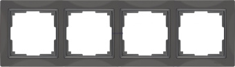Рамка на 4 поста, серо-коричневый, пластик, Snabb basic, WL03-Frame-04