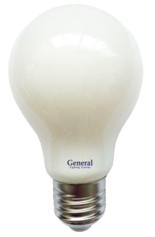 Лампа LED E27(груша), 8W, 220V, теплый 2700К, 650Lm, филаментная