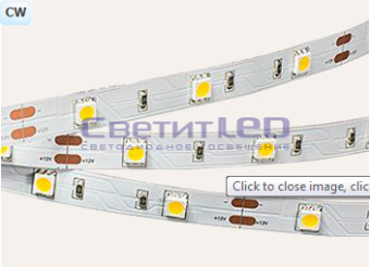 Лента LED, IP33, 12V, SMD5050, 7.2W/м, 30LED/м, белый холодный