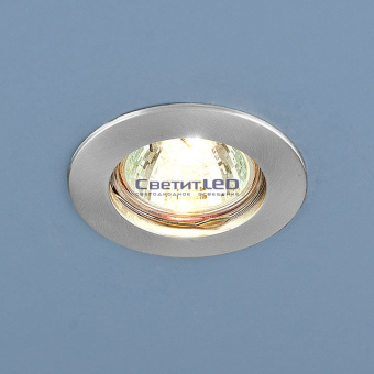 Точечный светильник встраиваемый, под лампу с цоколем G5.3, хром/сатин