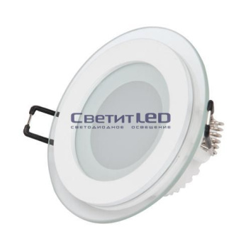 Светильник LED встраиваемый, круг, белый, 20W, 220V, 2700К+4200К+6400К, 1800Lm, со стеклом