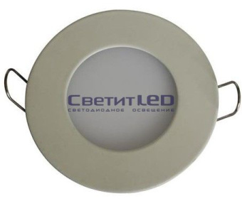 Светильник LED встраиваемый, круг, матовый хром, 6W, 220V, холодный 6000К, 164Lm, HL687L6MATCH