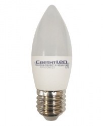 Лампа LED E27(свеча), 7W, 220v, холодный 6500K, 580Lm