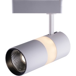 Светодиодный светильник трековый, 2-х проводной, 220V, 12W, 4000К, белый, с белой теплой подсветкой