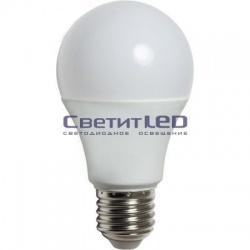 Лампа LED E27(груша), 10W, 220V, холодный 6400К, 900Lm, диммируемая