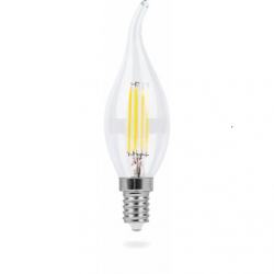 Лампа LED E14(свеча на ветру), 5W, 220V, нейтральный 4000К, 530Lm, филаментная